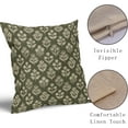 thumbnail image 4 of Olive Green Floral Block Print Pillow Covers 20x20 Inch Set of 2, Vintage Flower Pattern Decorative Throw Pillowcases Outdoor Farmhouse Cushion Covers Spring Summer Rustic Sofa Couch Bed Decor, 4 of 6