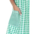 thumbnail image 6 of Ezi House Dresses for Women with Pockets - Moo Moos Gingham Dress - House Coat Sleevless Zipper Duster Dress - Medium to Plus Size,M,Green, 6 of 9