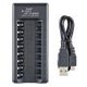 thumbnail image 1 of Cargador de batería eléctrico USB de 1,2 V y 8 ranuras Carga inteligente de carga rápida independiente WDOplteas  Para estrenar, 1 of 9