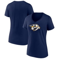 Women's Navy Nashville Predators Primary Logo V-Neck T-Shirt