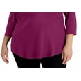 thumbnail image 3 of Karen Scott Women's Petite Cotton Scoop-Neck Top  Purple Size Petite Small, 3 of 3