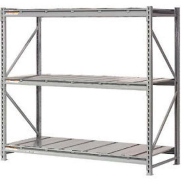 Global Industrial 504367 3 Level - Extra HD Bulk Storage Rack - Steel Deck - Starter - Gray - 72 x 48 x 120 in.