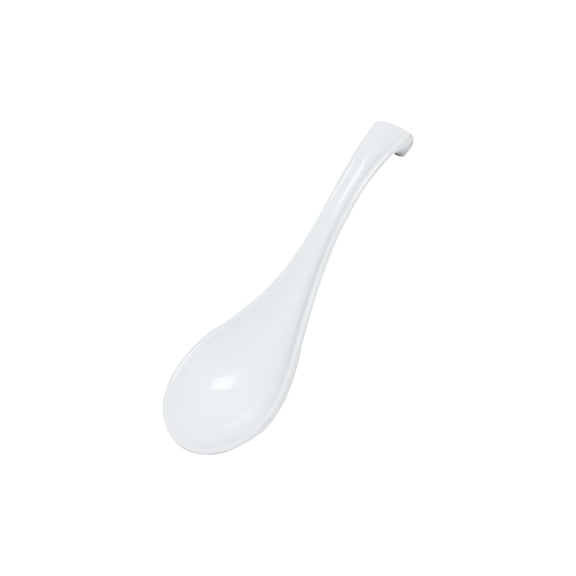 Excellante Color White Melamine Dinnerware Collection 1 oz., 6 3/8" Spoon, White, Comes In Dozen