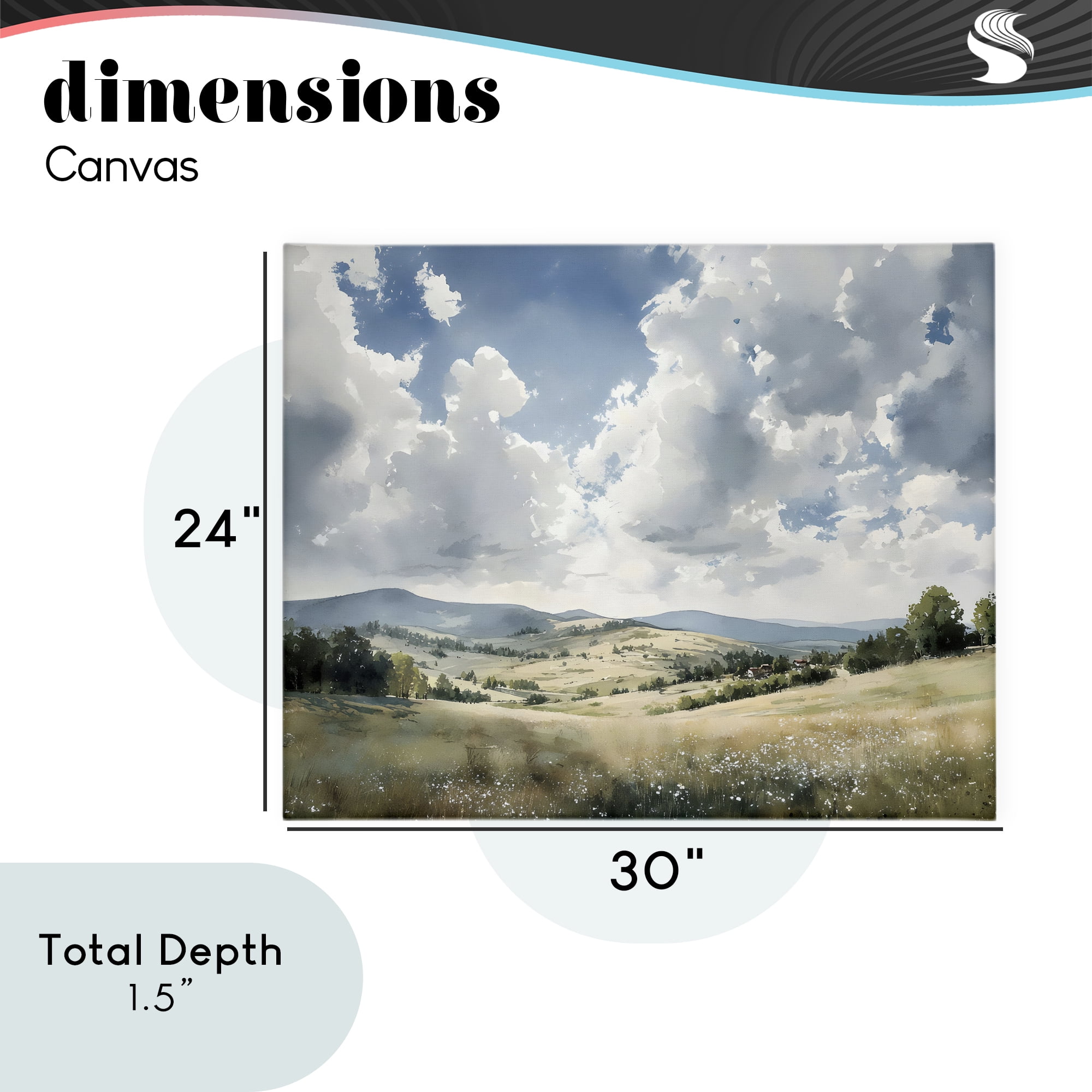 Stupell Industries Cloudy Hills Meadow Canvas Wall Art, design by Franklyn Gregory