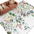 thumbnail image 2 of Green Eucalyptus Leaves Area Rug 5x8 FT, Non Slip Bedroom Throw Carpet, Floral Summer Botanical Watercolor Washable Soft Floor Carpet Non-Shedding Rug for Living Room Nursery Dorm Office, 2 of 9