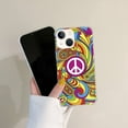 thumbnail image 2 of Peace Love Case Compatible with iPhone 13,Aesthetic Art Design TPU Bumper Bumper Cover Case, 2 of 6