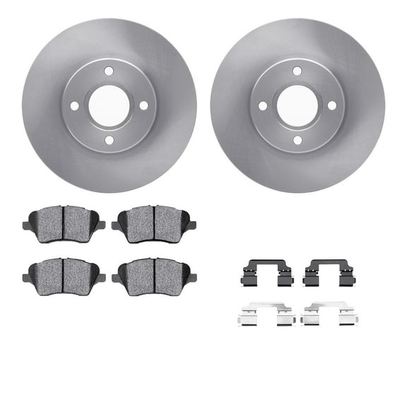 Dynamic Friction Company Front Brake Rotors with 5000 Euro Ceramic Brake Pads includes Hardware 6612-54083