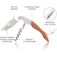 thumbnail image 2 of Sommelier Waiter Corkscrew Spring Loaded Double Lever Wine Opener Waiter’s Bartender Accessory, Stainless Steel and Wood, Set of 1 Wood Sommelier Set of 1 Wood Sommelier Set of 1, 2 of 5