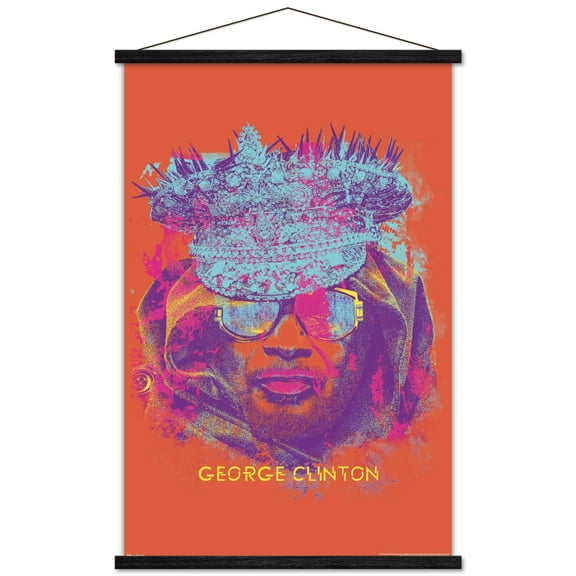 George Clinton - Face Painting Wall Poster with Magnetic Frame, 22.375" x 34"
