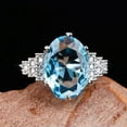 thumbnail image 4 of EOEMY Luxury 925 Silver Rings Women Cubic Ziconia Jewelry Weeding Rings Size 6-10-6-Aquamarine#2, 4 of 4