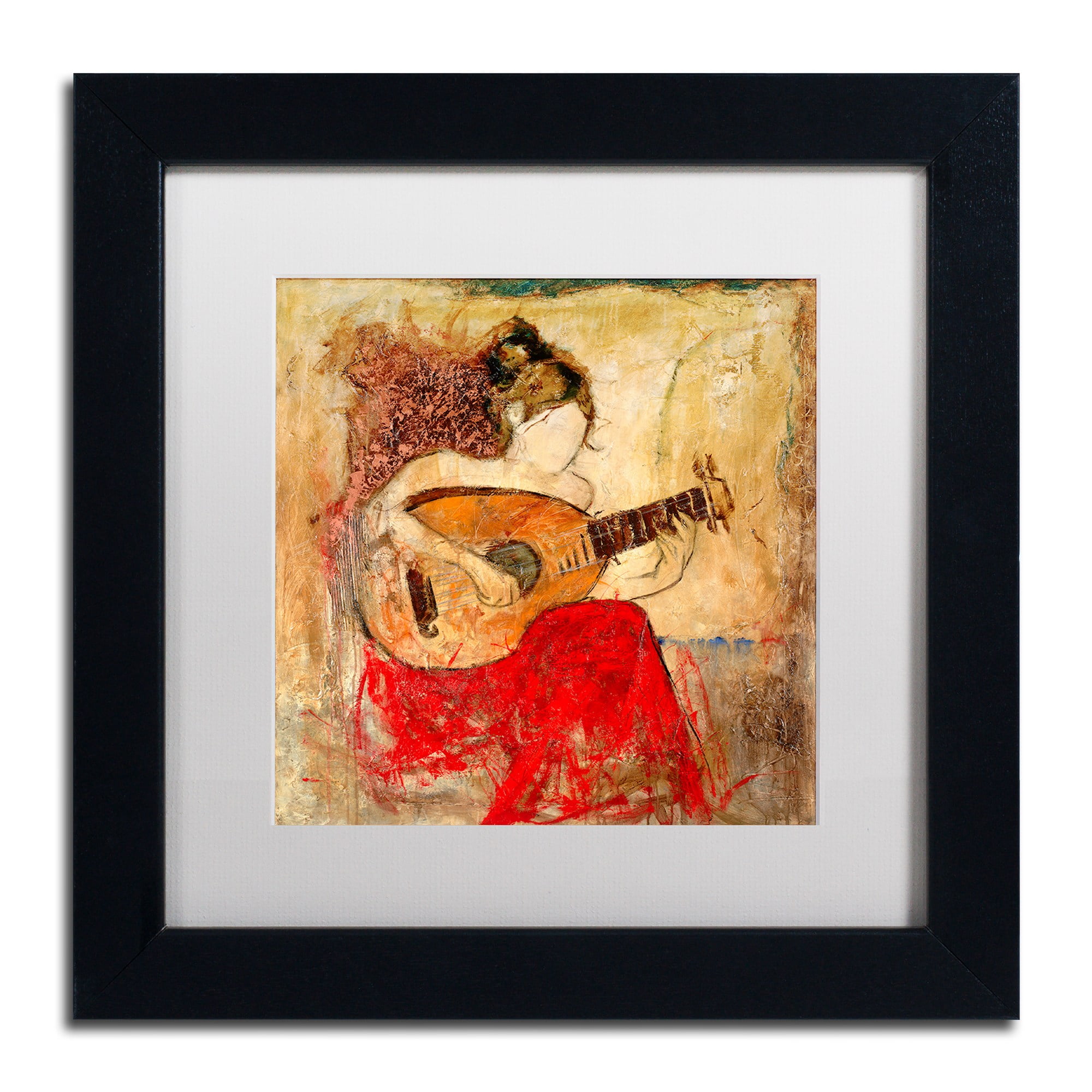 Trademark Fine Art "Vanessa" Canvas Art by Joarez, White Matte, Black Frame