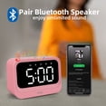 thumbnail image 4 of AFK Alarm Clock with Bluetooth Speaker for Bedroom,Loud Digital Clock for Heavy Sleepers Adults, Pink, 4 of 6