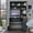 Smokey Oak, variant on Depot E-Shop Xalo 180 Computer Hutch Desk with Keyboard Tray, Door Panel for CPU, 5 Open Shelves, and Drawer, Black