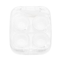Unique Bargains 1 Set Contact Lens Case Rectangular Clear Lens Storage Case White