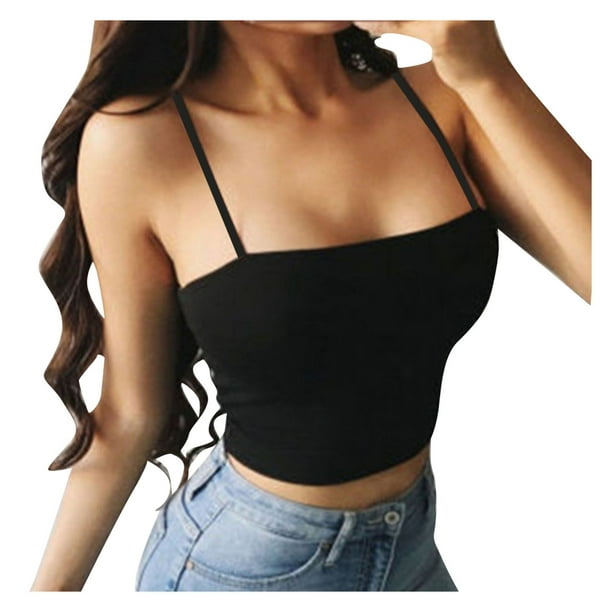 BEFOKA Long Sleeve Shirts for Women Fashion Women Sexy Casual Easy  Sleeveless O-Neck Solid Sports Tight Fitting Tops Black XL 