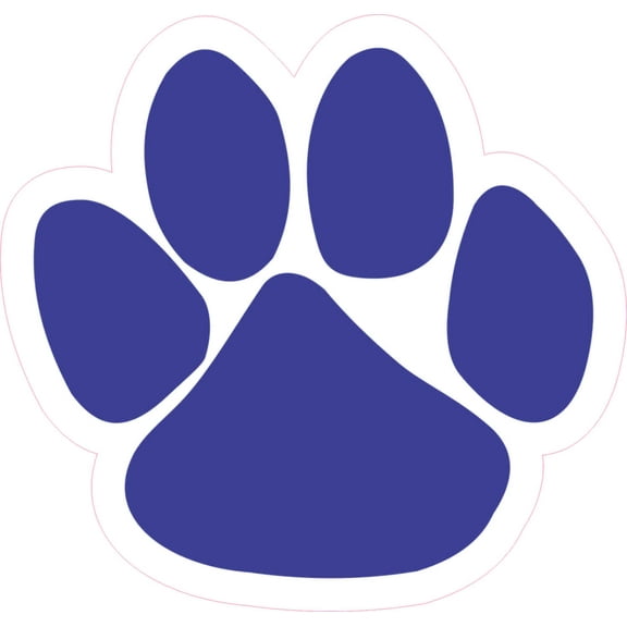 4.75in x 5in Blue Paw Print Bumper Sticker Vinyl Car Window Mascot Decal