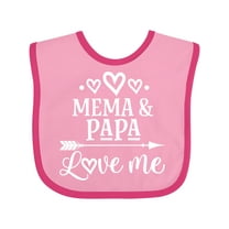 Inktastic Mema and Papa Love Me Boys or Girls Baby Bib