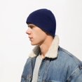 thumbnail image 3 of Tnobhg Unisex Winter Fall Hat High Elasticity Solid Color Elastic Anti-slip Regular Fit Soft Warm Windproof Hip Hop Polar Fleece Beanie Outdoor Cycling Cap, 3 of 8