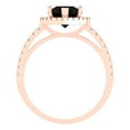 thumbnail image 4 of 2.38 ct Pear Cut Natural Onyx Halo Engagement Ring for Women in 18K Rose Gold, 4 of 5