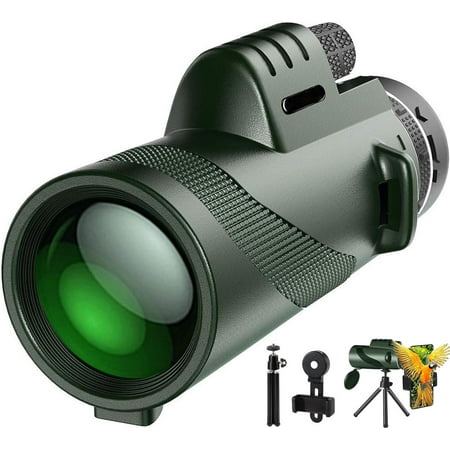 DADHOT 40X60 Monocular Telescope High Power Monocular for Adults with Phone Adapter& Tripod& Hand Strap Low Night Vision Monocular Equipped with BAK4 Prism for Bird Watching Hunting Traveling Concert