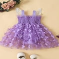 thumbnail image 3 of Robe Tutu en Tulle pour Tout-Petites Filles, Barboteuse, Papillon, Sans Manches, Princesse, Robe de Fête, 3 of 7