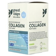 Great Lakes Wellness Quick Dissolve Collagen Peptides, Daily Marine, Unflavored, 20 Packets, 0.42 oz (12 g) Each