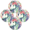 thumbnail image 2 of Coolnut 6PC Place Mats Watercolor Unicorn Flowers Round Placemat Heat-Resistant Placemats Dining Table Mat Circle Shape 15.4" for Kitchen/Dinner/Party/Restaurant Home Decor Gifts, 2 of 7
