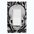 thumbnail image 1 of Metal Light Switch Plate Outlet Cover Skull Rose Flower Gray SKL001, 1 of 1