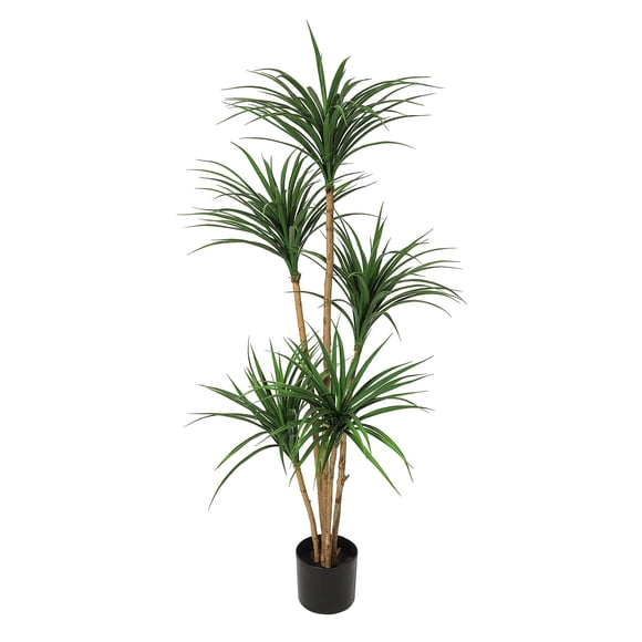Arbre de Dracaena Artificiel de 5 Pi, Grande Plante Factice avec Tronc en Bois Naturel et Feuilles de Yucca Réalistes, Idéal pour Toiles de Fond Photo, Salon, Bureau, Décor Intérieur Extérieur