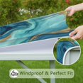 thumbnail image 6 of Blue Marble Gold Wave Pattern Square Fitted Tablecloth with Elastic Edge,Square Table Cover,Washable Elastic Table Cover for Home Kitchen Party Decor 34"x34", 6 of 6