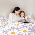 thumbnail image 4 of Feelyou Cartoon Flower Floral Bedding Comforter Set 7pcs for Kid, Rustic Groovy Daisy Queen Bedding Sets, Kawaii Cartoon Theme Reversible Queen Sheet Sets, Super Cozy Room Decor, 4 of 7