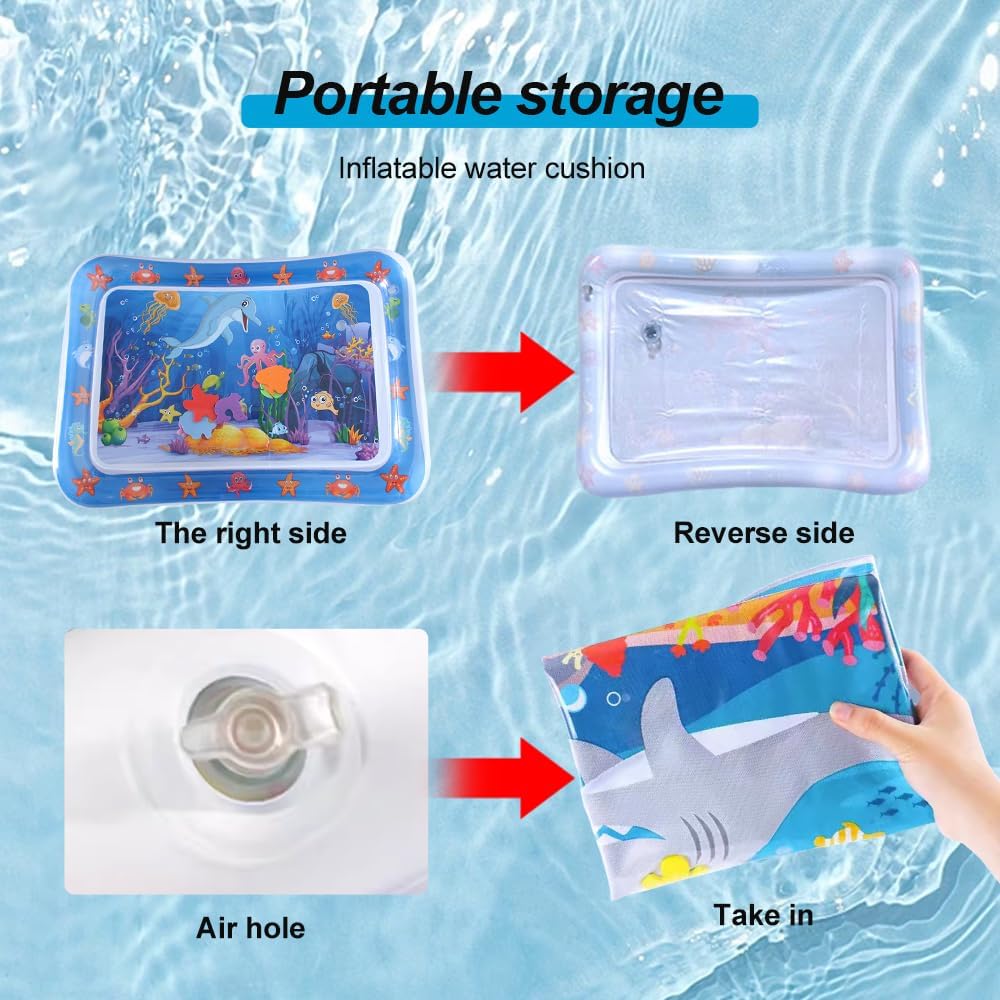 Thickened Water Sensor Play Mat, 2025 New Sensory Water Play Mat for Cats Pet, Cat Water Play Mat, Water Sensor Mat for Kids Cool Comfort Inflatable Tummy Time Water Mat (A1)