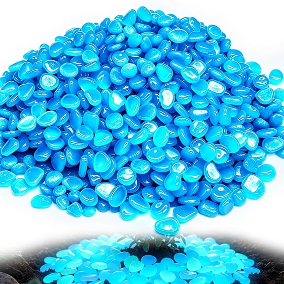 100/200/400/500PCS Glow in the Dark Garden Pebbles,Outdoor Landscaping Decor Glowing Stones Fish Tank Aquarium Decorations