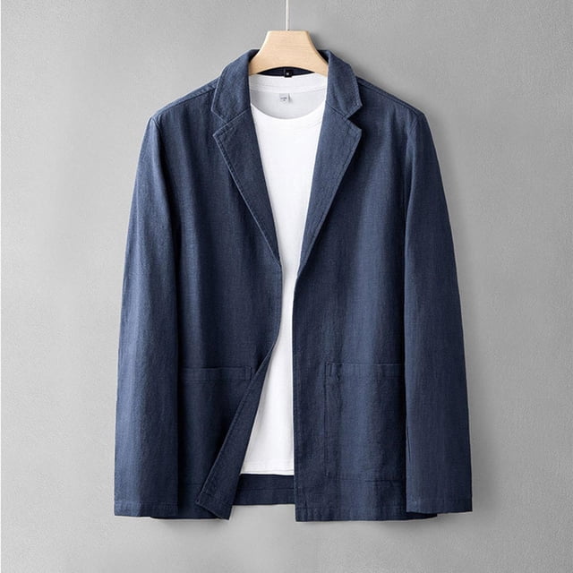 LOVZFMLL Vestes pour Hommes Homme Mode Décontracté Confortable Uni Manches Longues Col Rabattu Manteau Décontracté Blazer