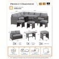 thumbnail image 3 of AECOJOY Outdoor 7-Piece Rattan Wicker Sectional Sofa Couch, Patio Dining Conversation Set, Gray, 3 of 8