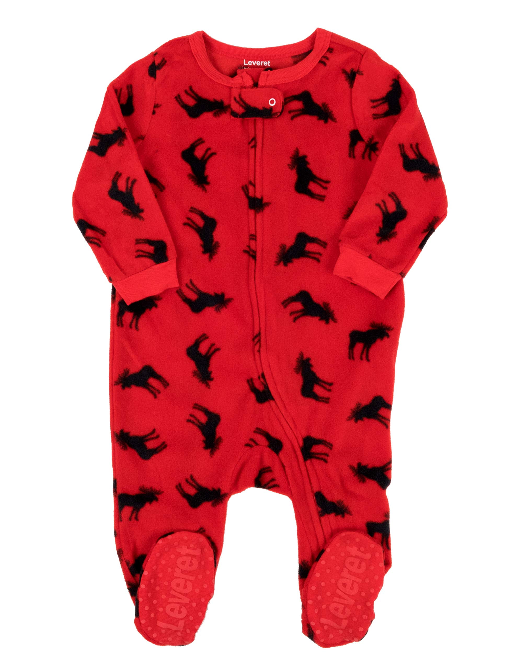 Leveret Kids Footed Fleece Pajama Cow Black 3 Year 