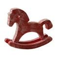 thumbnail image 3 of Caballito de madera mecedor, estatua de gallo, recuerdo navideño, centro de mesa ideal Rojo, 3 of 9