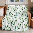 thumbnail image 2 of Flannel Throw Blanket for Couch Sofa Bed, Spring Watercolors Plants Soft Cozy Warm Fuzzy Blanket 50x60in, 2 of 9
