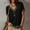 Army Green, variant on Summer V-neck Women's Top T-shirt Women's Casual Loose Solid Color Hooded T-Shirt Mid-length Sleeves V-Neck Top Blue S
