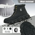 thumbnail image 3 of Vantalaria Waterproof Steel Toe Boots For Men Comfortable Safety Work Boots Indestructible Shoes Non Slip Puncture Resistant Industrial Construction Boots, 3 of 7