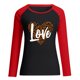 thumbnail image 4 of Día de San Valentín Moda Mujer Casual Manga larga O-cuello Patchwork Impreso Señoras Tops Pompotops  gfhjh15812, 4 of 4