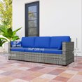 thumbnail image 4 of Stylish Blue And Grey Patio Sofa Set With Comfort Cushions For Outdoor Use, 4 of 7