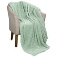 thumbnail image 2 of BNM Fleece Boho Knit Jacquard Blanket, Full/Queen, Sea Foam, 2 of 7