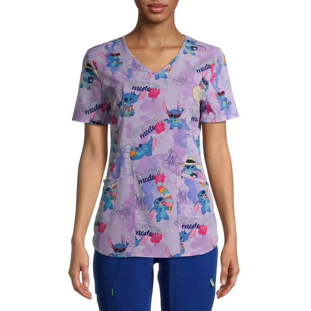 Scrubstar Scrubstar Women's Disney Stitch "Vacation Mode" VNeck