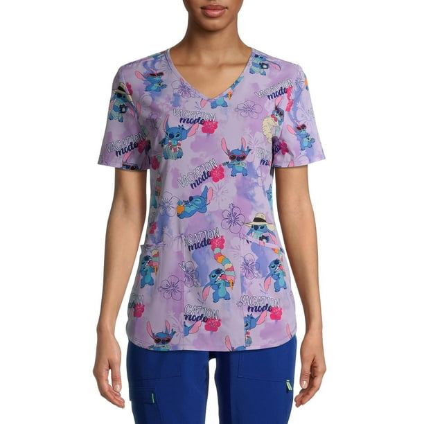 Scrubstar Scrubstar Women's Disney Stitch "Vacation Mode" VNeck