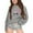 Grey, variant on Girls Hoodies Cat Face Print Hooded Sweatshirt Graphic Sweatshirt Long Sleeve Crewneck Casual Peppy Pullover Tops for Kid Size 3-14 Years
