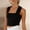 Black, variant on Crop Tank Tops for Women Summer Women's Casual And Simple Vacation Style Knitted Wide Shoulder Strap Top. Going Out Tops Workout Camis Shirts Green M