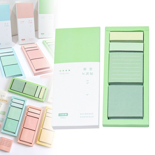 Meiiso Tool Series, Small Convenient Paper Message Study C, Sticky Notes Set 480 Sheets Lined Pads Portable Sticky Notes 480 Sheets Self Stick Index Tabs Flag Organizer for Planner Calendar