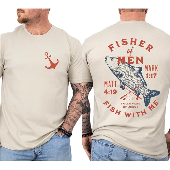 Fisher Of Men Christian Fishing T-Shirt for Men and Women, Sizes S-5XL
