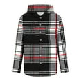 thumbnail image 5 of Atogsazn Mens Casual Plaid Shirts Button Down Long Sleeve Hooded Shirt Tunic Tops with Pocket Outerwear Dark Gray M Fashion, 5 of 5